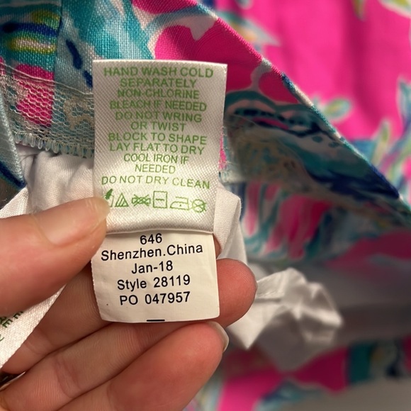 Lilly Pulitzer Brynn Dress Raz Berry Lobsters - Strapless Lace- Size 0 - Picture 9 of 14